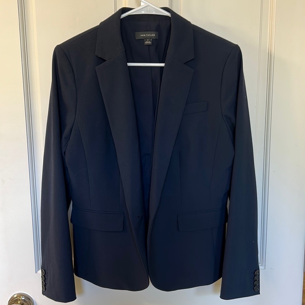 Ann Taylor Navy Blue Jacket, Size 6